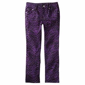 Life Style Zebra Skinny Jeans - Purple