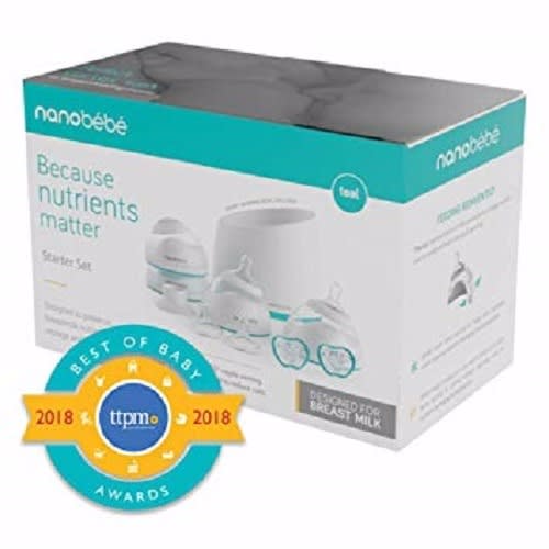 Baby Bottle Newborn Feeding Starter Set. Teal