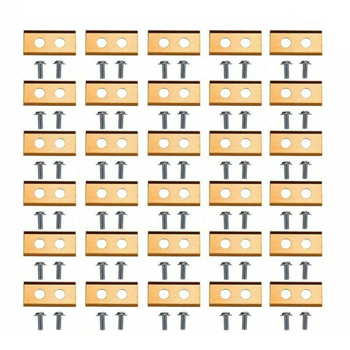 30Pcs Titanium Coated Mower Blades + 60Pcs Screws