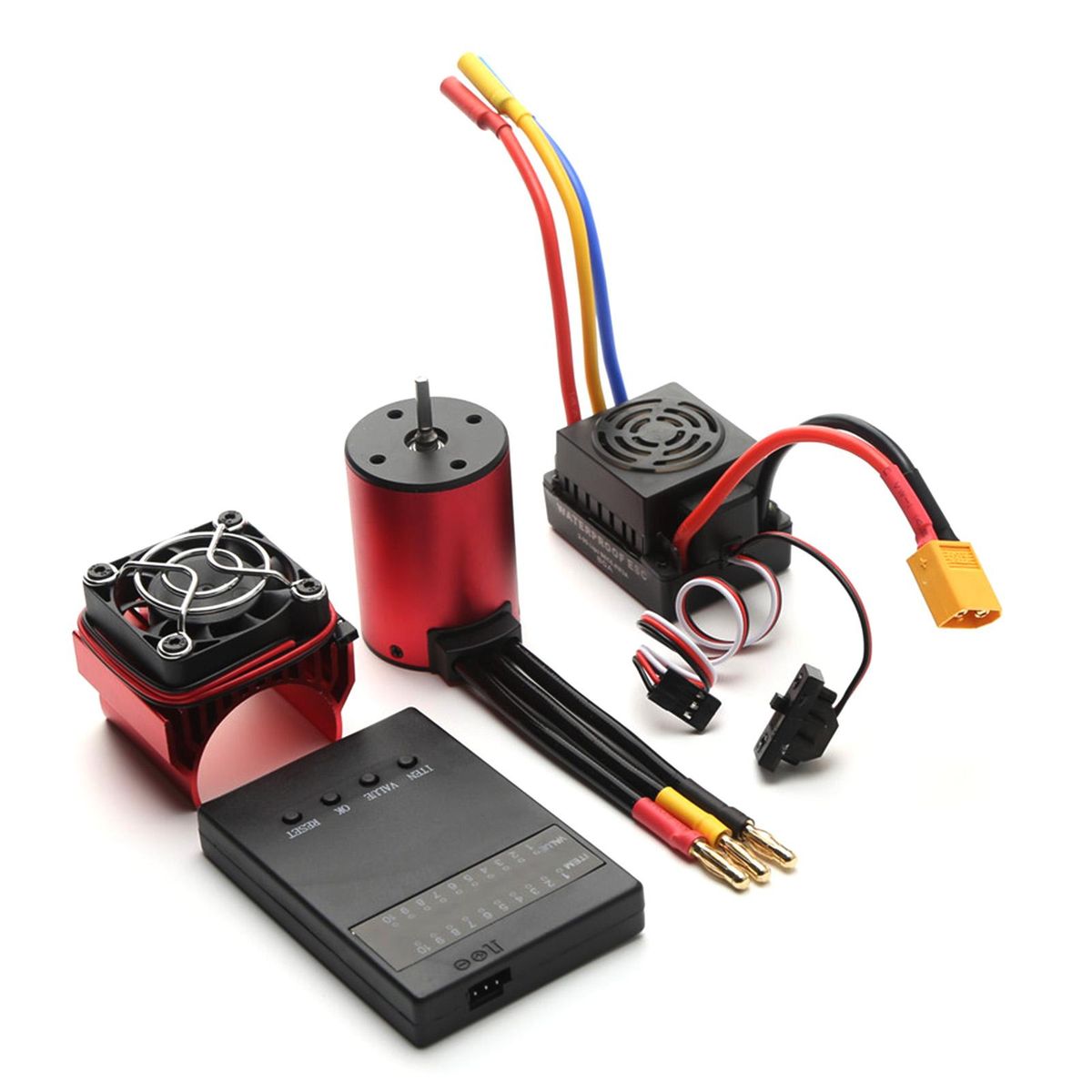 S3650 4300KV Brushless Motor 60A Brushless ESC XT60 Plug Programming Card Heat Sink Replacement for 1/8/1/10 Tamiya Car