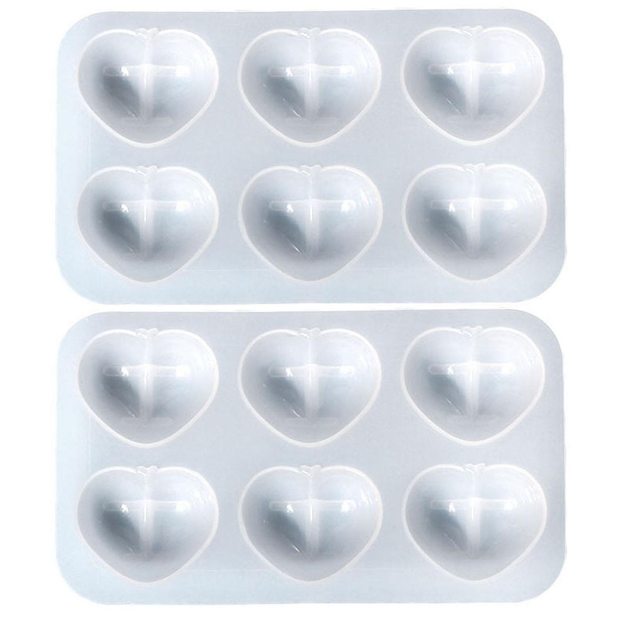 2Pcs Epoxy Mold 6 Cavities Pendant Making Casting Mould Transparent