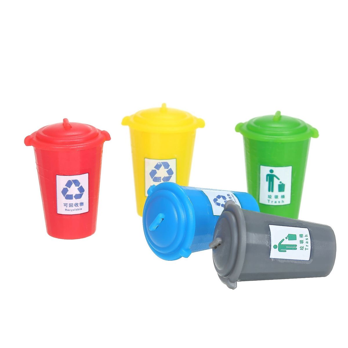 Miniature Garbage Cans Painted Garbage Cans Model Garbage