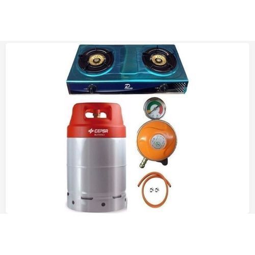 Cepsa 12.5kg Gas Cylinder + Universal Gas Cooker, Metered Regulator, Hose & Clips