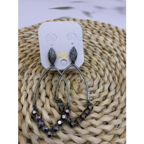 Oval Shaped Earrings - Silver