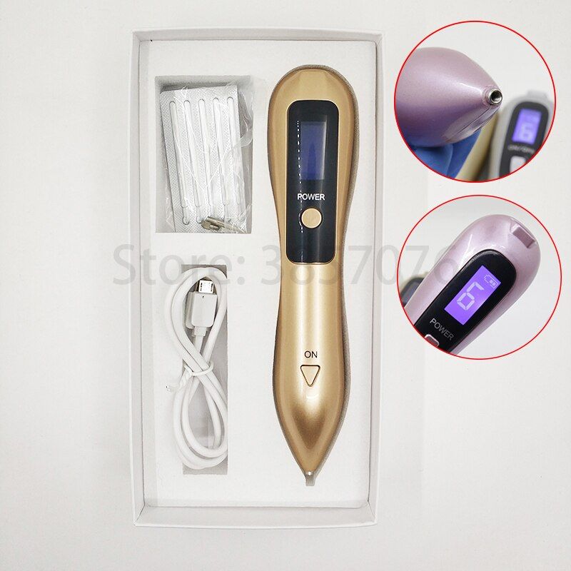 6 Level  LCD Plasma Pen LED Lighting Laser Tattoo Mole Removal Machine Face Care Skin Tag Removal Freckle Wart Dark Spot Remover