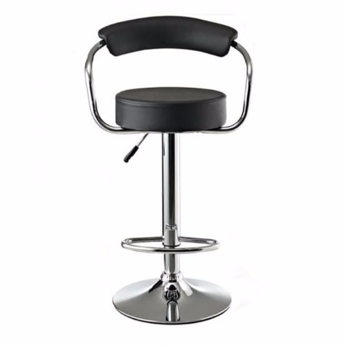 Chrome Bar Stool - Black