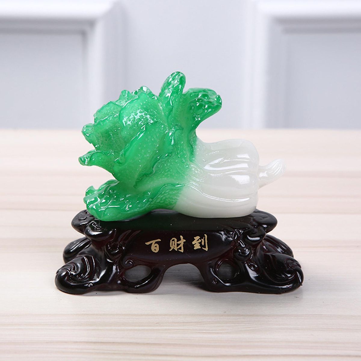 Jade Cabbage Decorative Traditional Unique Art Hand Carving Chinese