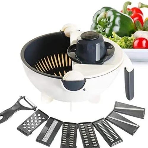 Vegetable Slicer Dicer Drain Basket- 9 In 1