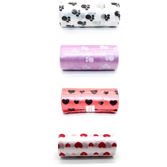 1 Roll Pet Dog Waste Poop Bag Printing Clean-up Outdoor Home Garbage