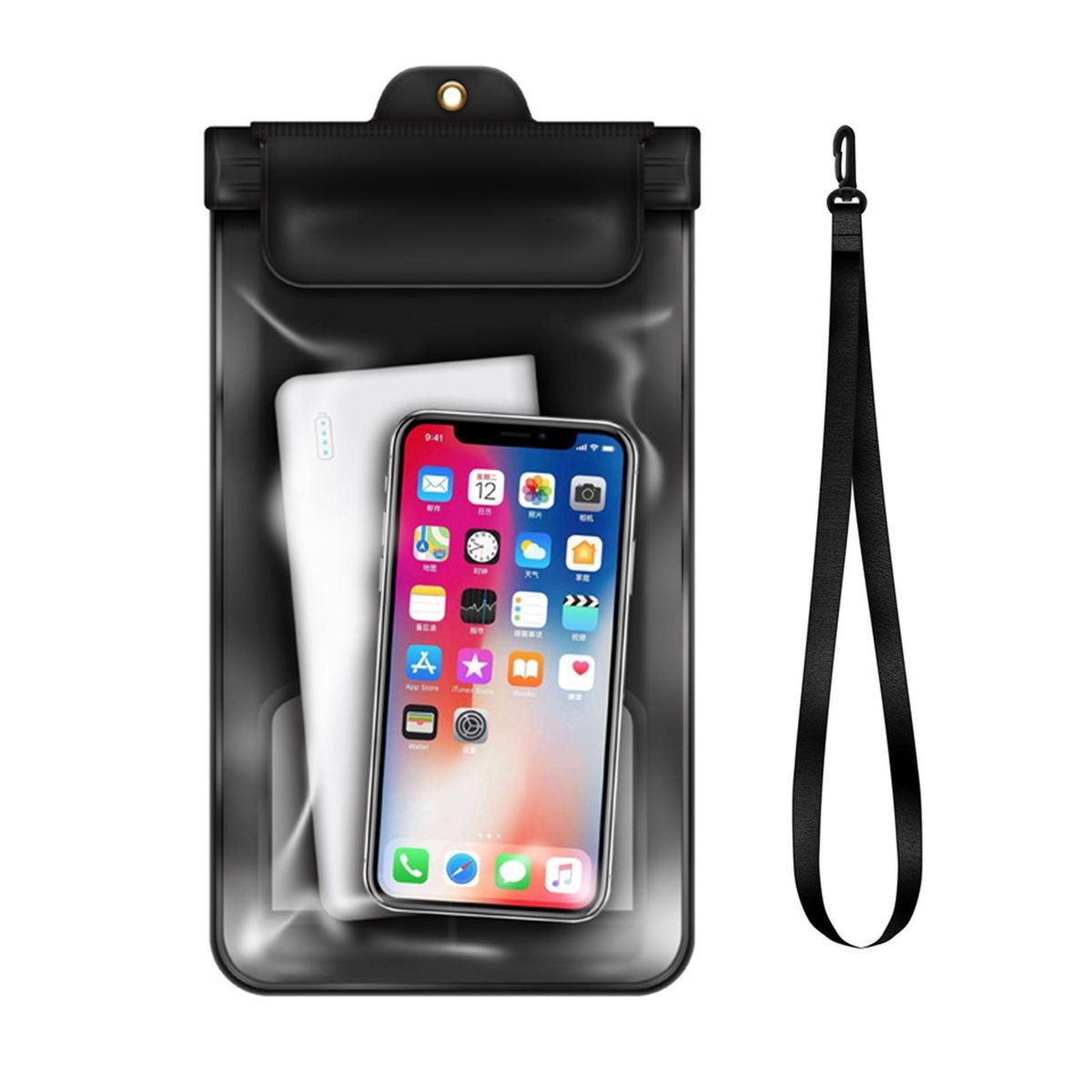 1 Set Phone Waterproof Bag Transparent Window Mobile Phone Bag Black