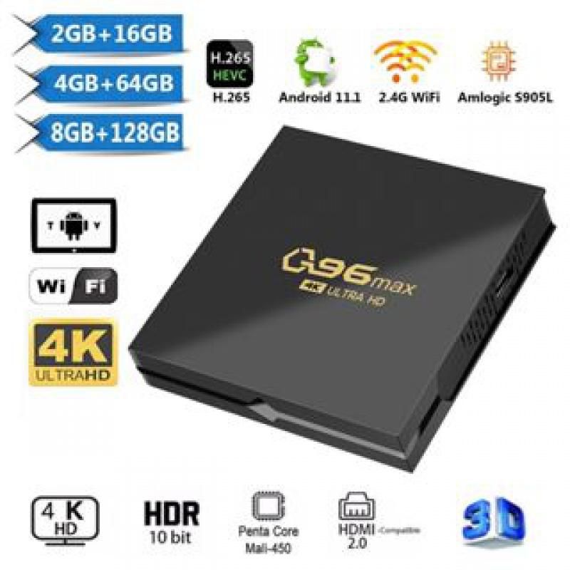 Q96 MAX Android  TV Box Android 11 Set Top Amlogic S905L Quad Core 2.4G WIFI 4K Media Player H . 265