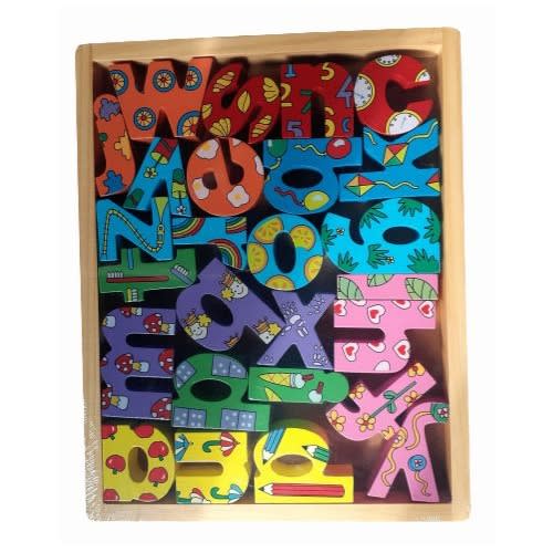 Wooden Chunky Abc Alphabet Montessori Learning Blocks