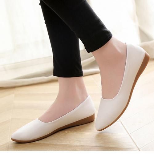 Ladies Fashion Casual Flat Shoes Office Shoes-White