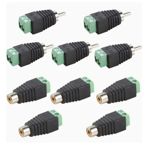5 Pairs Of Rca Phono Female + Male Av Socket Connector Av Balun - 10pcs