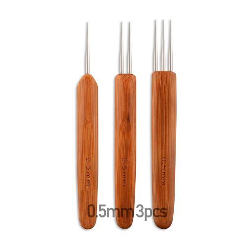 3Pcs Dreadlock Crochet Hook Dirty Braid Crochet Needle Wig Knitting Tool 0.5mm