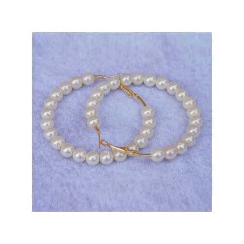 Ladies Beads Earrings - White