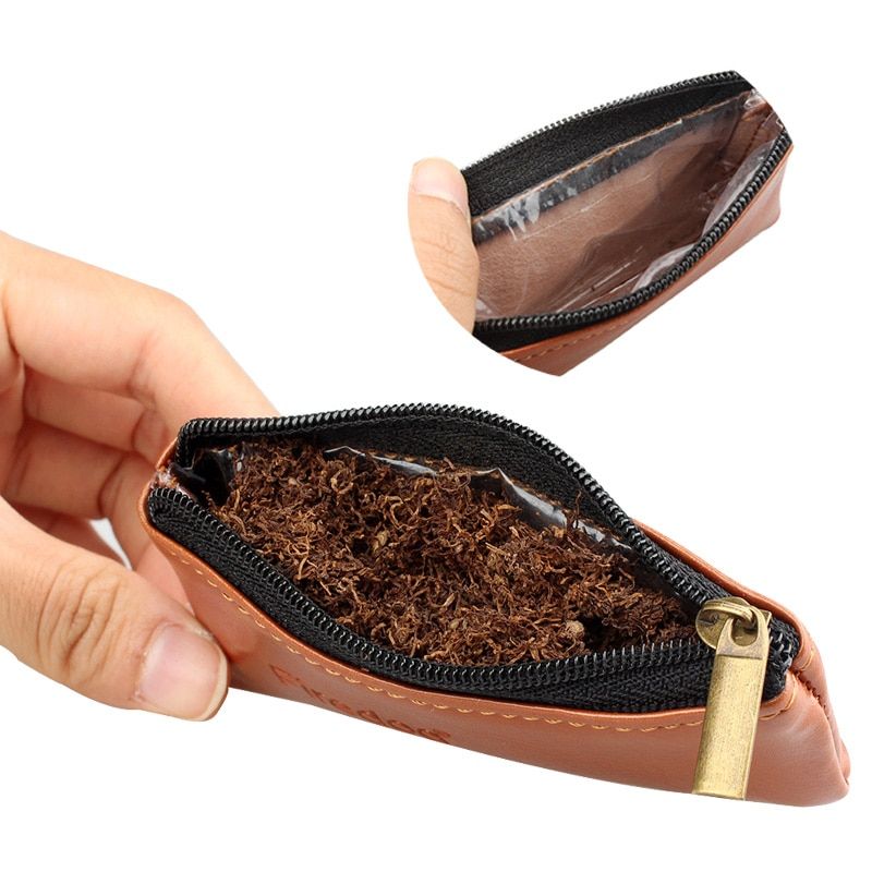 PU Leather Pouch Case Weed Herb Smoking Pipe Carrying