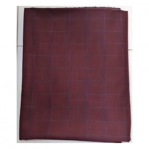 Fine Cashmere Fabric Wine Check 4 Yards
