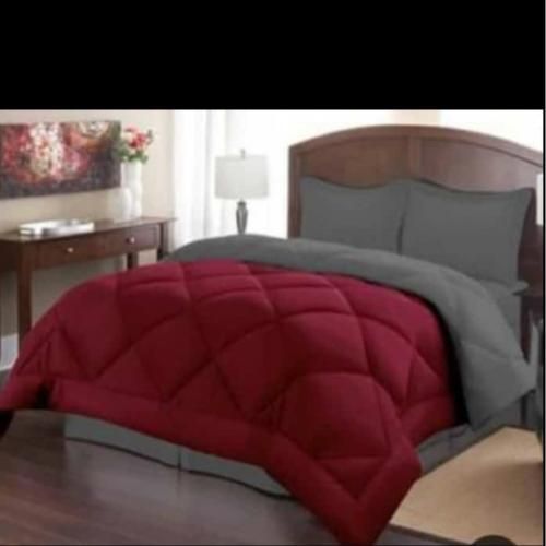 Ash Bedsheet With Double Sided Duvet Set With 4 Pillows