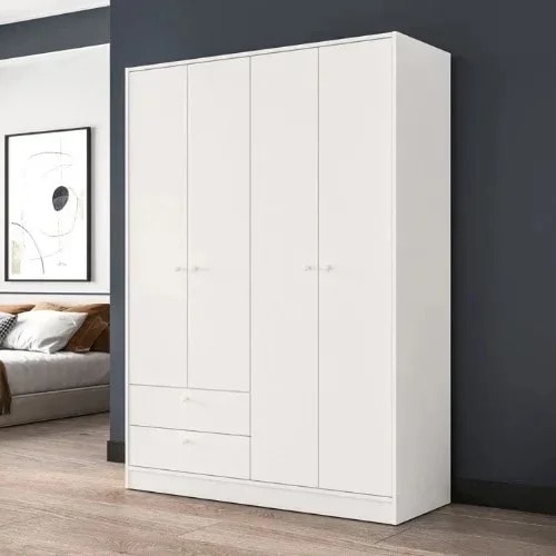Vivaz Mac 4 Door + 2 Drawer Wardrobe - White