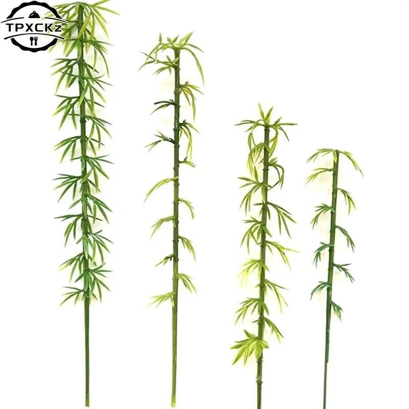 10 Pieces New Artificial Green Bamboo Leaves Fake Green Plants Greenery Leaves for Home Hotel Office Decoration
