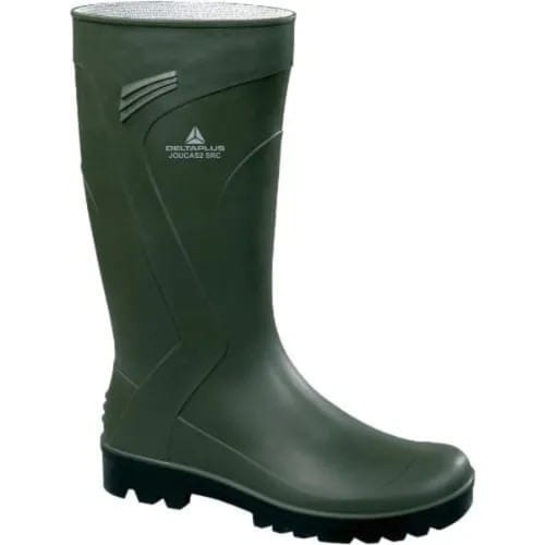 Rubber Rain Boot With Safety Tone - Green