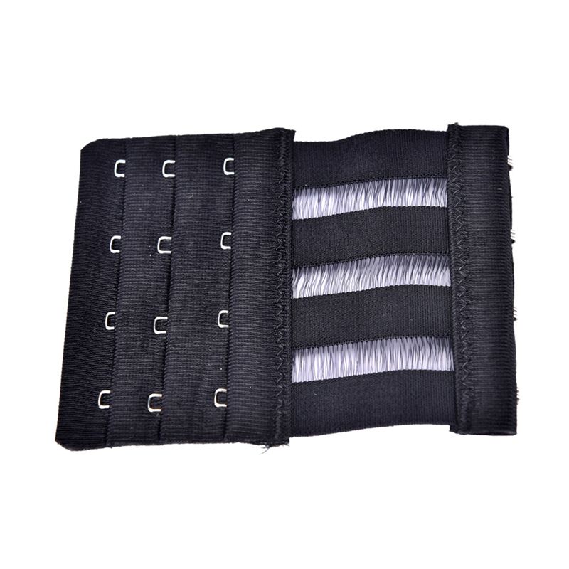 Women Corset Extension Bra Extender Or Eye Tape S Clasp-BK-4 Hooks 3 Rows-ONE SIZE FITS ALL