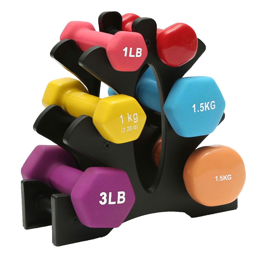 Home Fitness Exercise Weight Lifting Dumbbell Rack-Black