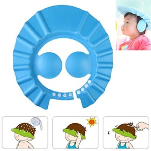 Adjustable Shower Caps With Ear Cover - Blue