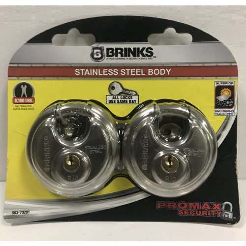 Commercial Stainless Steel Discus Padlock -2Locks