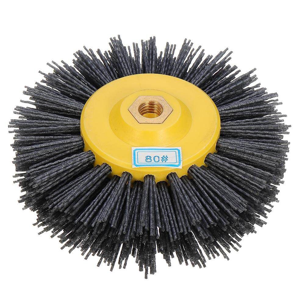 150x40mm M14 Nylon Wire Drawing Wheel Brush 80 Grit Drum Burnishing Polishing Wheel 320 Mesh (320 &times; 3)