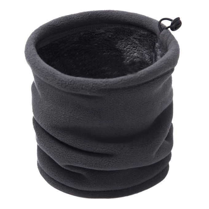 Thermal Neck Warmer Gaiter Thicken Fleece Winter Face Mask Gray