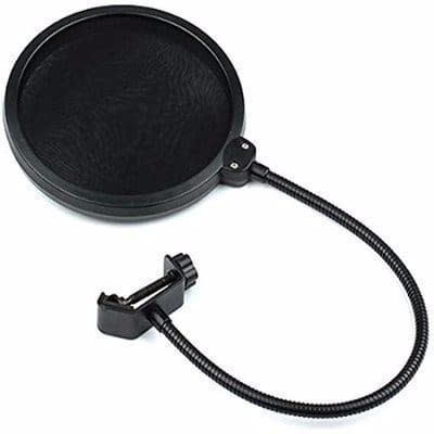 Pop Filter Windscreen Mic - Mask Shield - Black
