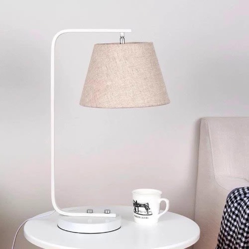 Unique Fancy Bedside Lamp - Off White - 24" By 14"