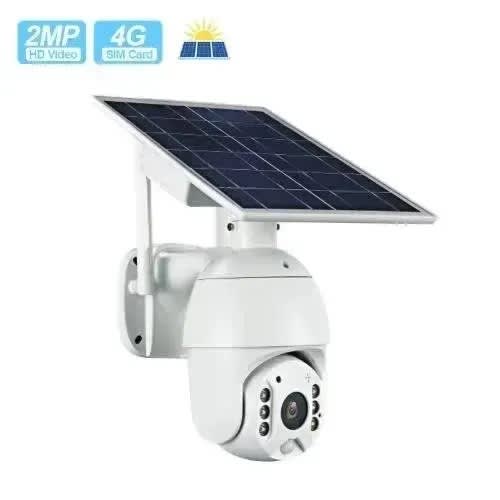 Ptz 2mp Hd Solar Panel Outdoor Camera + 4g Sim