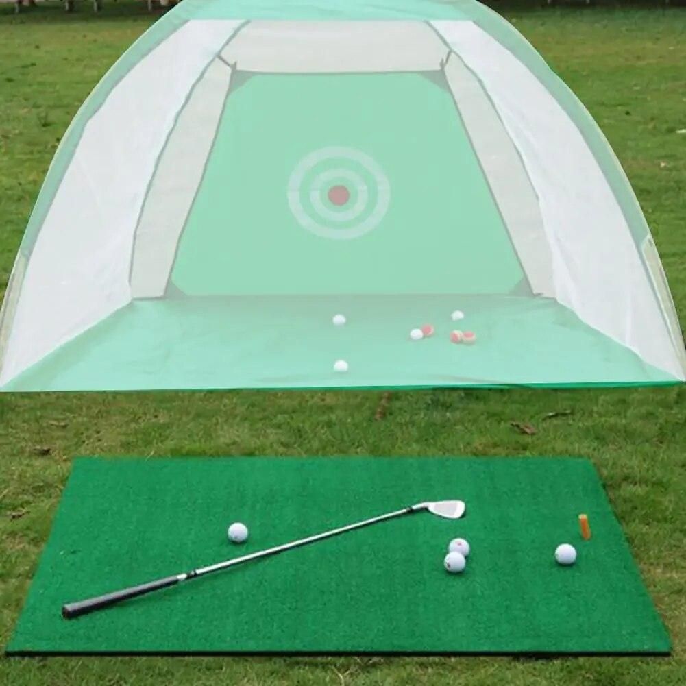 30x60cm Golf Cage Grass Pad Swing Hitting Practice Trainer Mat with Rubber Tee