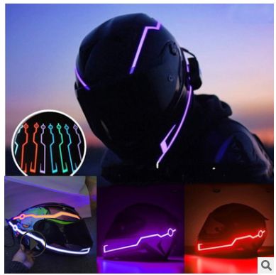 A Pair Of Motorcycle Light Strip LED Night Signal Lights Luminous Bar Durable Flashing Stripe Purple