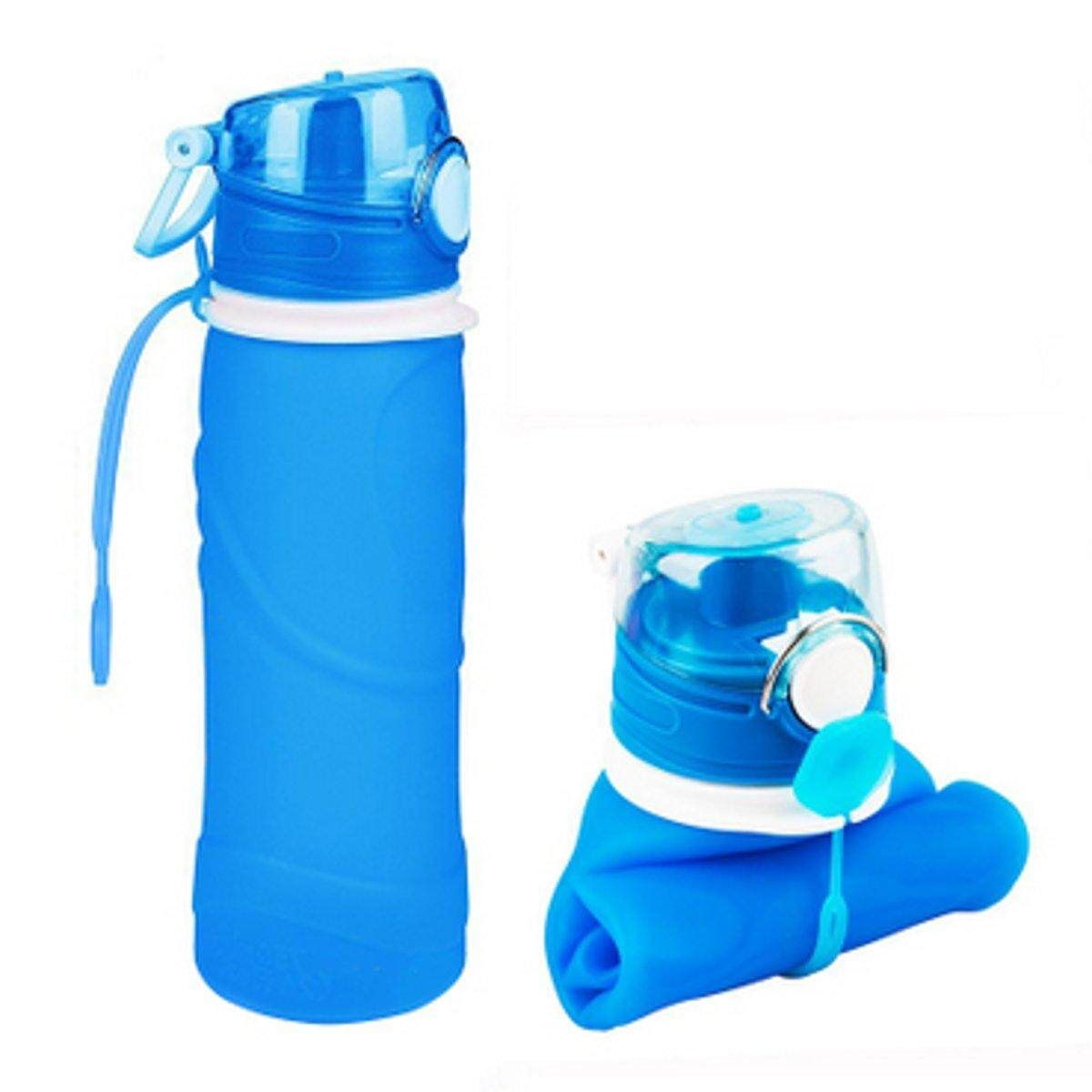750ml Portable Collapsible Silicone Travel Foldable Water Bottle Handy Drink Cup Blue (blue)