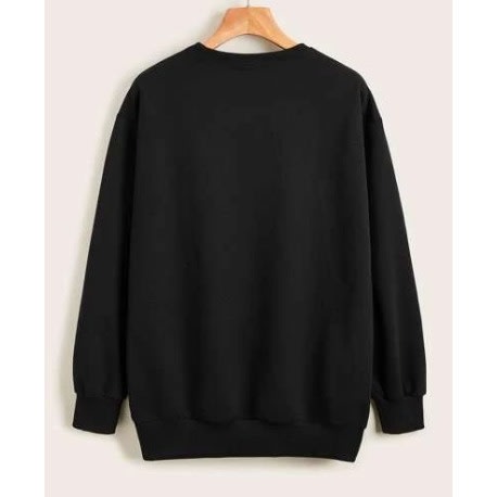 Men's Fleece Crew Neck Sweatshirts - Black