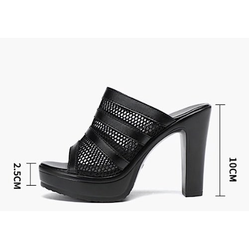 Blocked Heel Summer Slippers