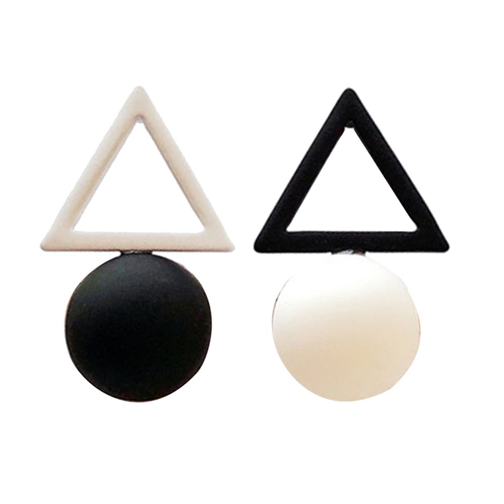 Candy Color Women Triangle Round Ball-Black + White