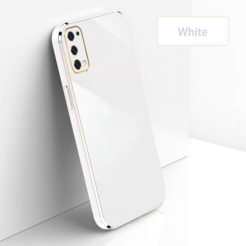 Ultra Thin Plating Phone Case for Realme X7 Pro 5G Lens Protection soft Phone Back Cover-White