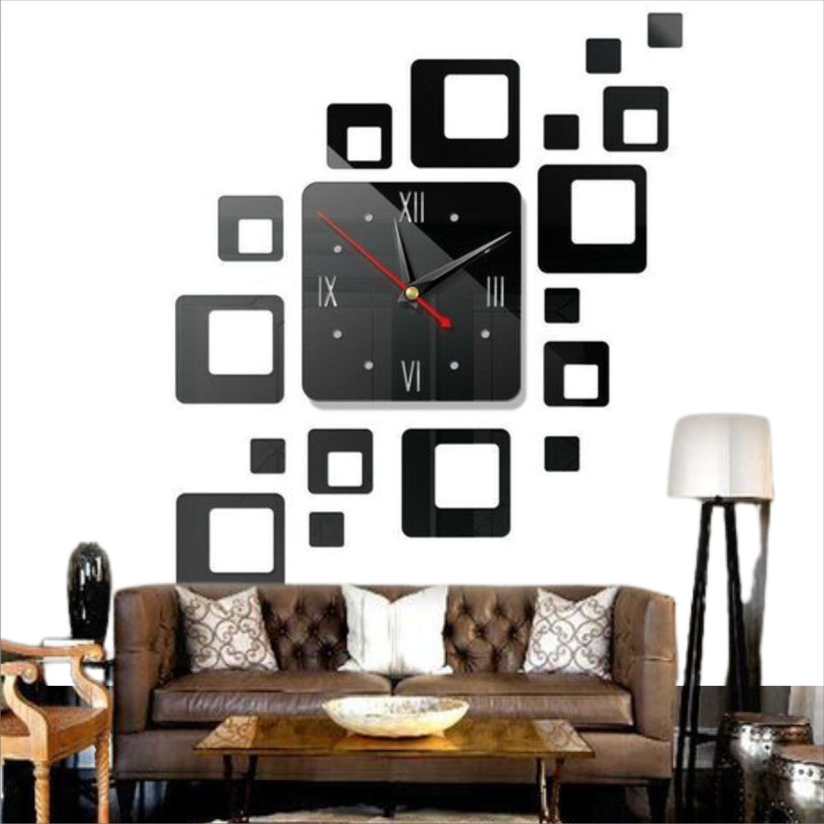 DIY Wall Clock 3D Acrylic Mirror Digital Home Art Stickers
