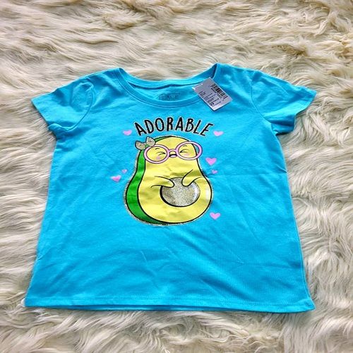 Girls Glitters Ladybug Sunflower Graphic Top - Blue