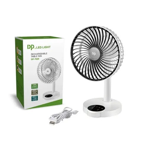 Desktop Rechargeable Fan With Light - 4000mAh