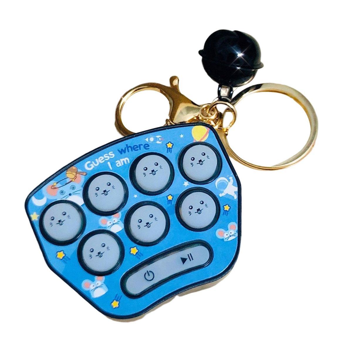 Game Machine Whack-a-mole Mini Portable Game Console Keychain Black