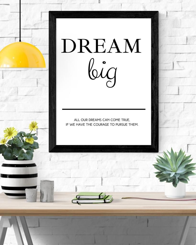 DREAM BIG Inspirational Wall Frame