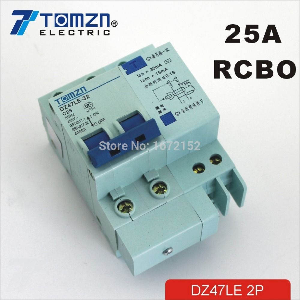 DZ47LE 2P 25A 230V~ 50HZ 60HZ Residual Current Circuit