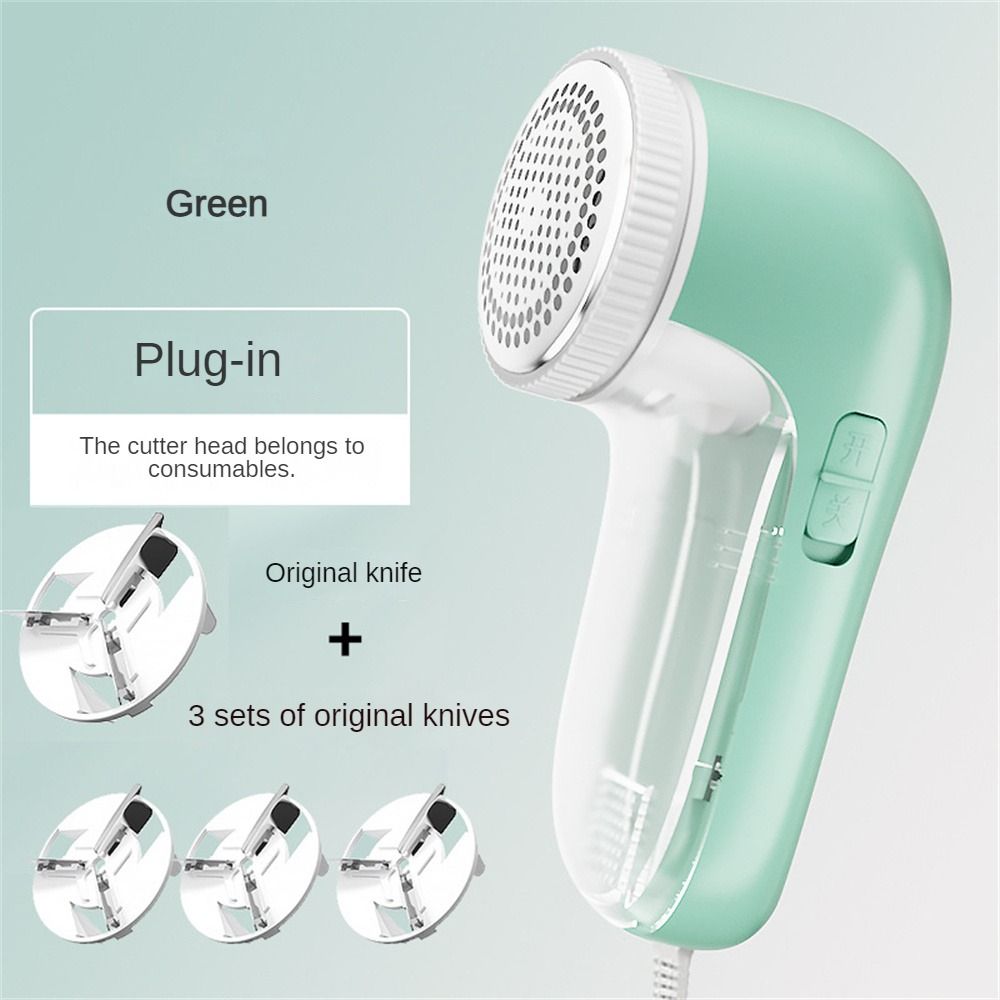 Charging Hairball Trimmer With Cutter Head Charging Type Home-appliance Clothing Shaving Machine Stainless Steel Light Green WJ