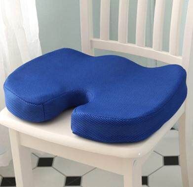 Orthopedic Memory Foam Seat Cushion Pillow Bolster Relief Solution Coccyx Pain Release Royal Blue